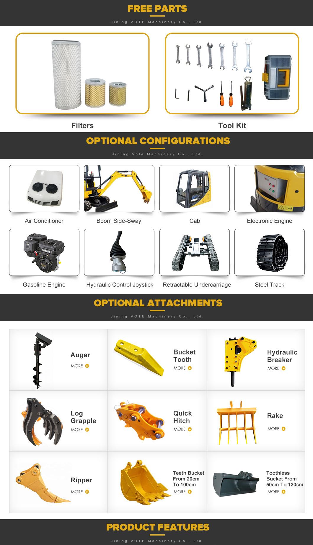 Latest Type Multifunction Hydraulic Diesel Mini Crawler Excavator