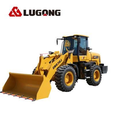 Lugong Compact Wheel Loader Hydraulic Torque with Big Hub Reduction Gear 2.5ton Used in Farm Garden Agriculture Landscaping
