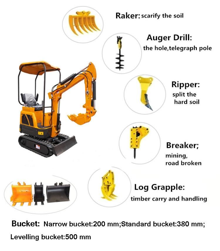 Rhinoceros Mini Excavator Xn12 1200kg Small Mini Excavator 1.2t with Factory Price