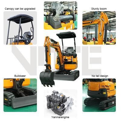 New 2 Ton Small Digger China Factory Direct Sale Full Hydraulic Home Excavator Mini Excavator with EPA for Sale