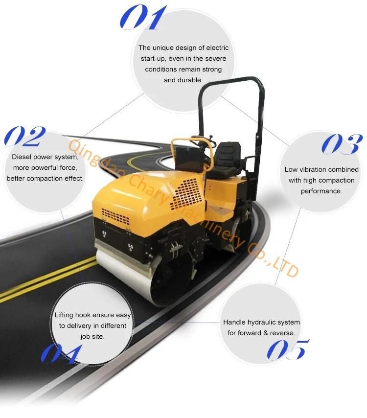 St1300 St1800 Hydraulic Mini Road Roller Compactor