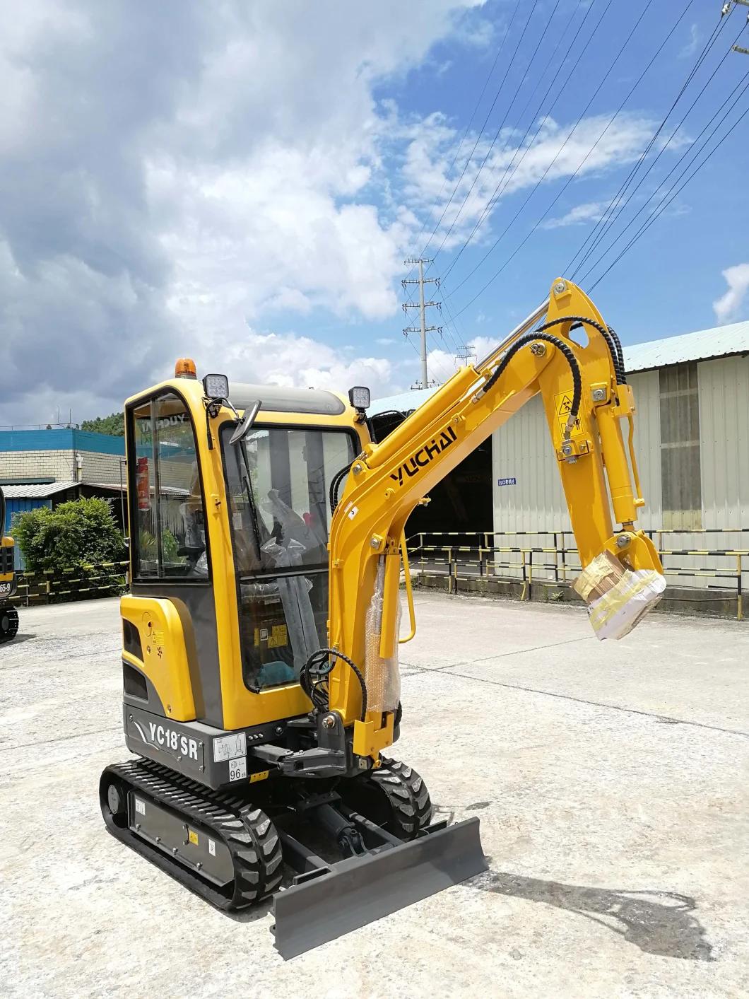 Yuchai Mini 1.8ton 2ton Crawler Excavator Yc18sr Mini Digger with EPA