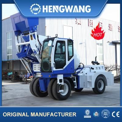 Max Running Speed 24km/H Automatic Self Loading Concrete Mixer Truck for Peru