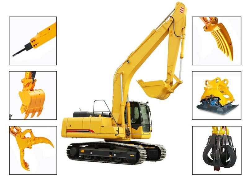 High Efficiency 124kw Rated Power Big Crawler Excavator for Sale