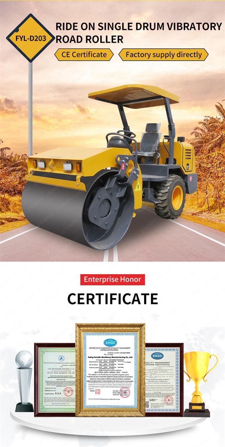 Single Drum Vibratory Roller Road Roller Asphalt Compactor