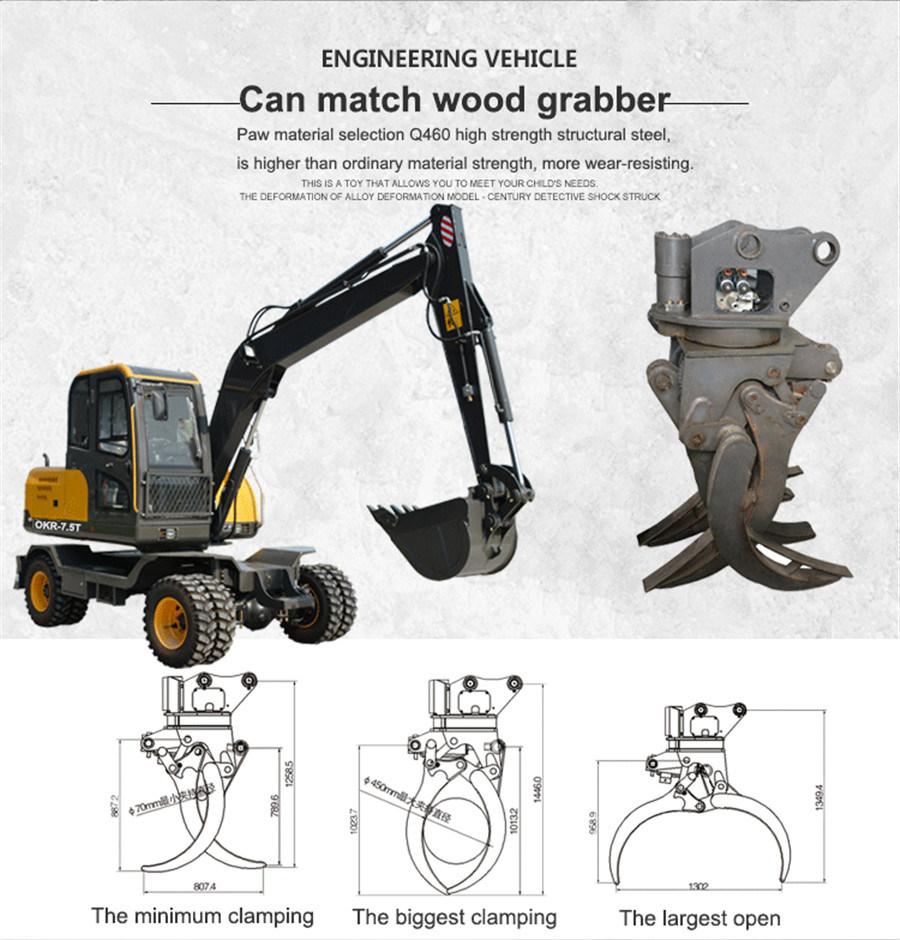 Mini Excavator Hydraulic Breaker Wheel Excavator for Sale in Malaysia