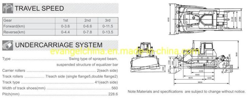 Shantui 320HP 38ton Crawler Bulldozer SD32W with Rock Type Blade