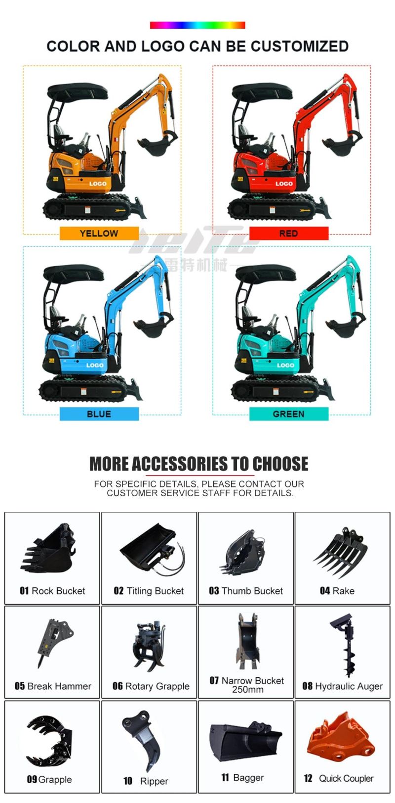 New Design Mini Escavatori Da Giardino Garden Machine Mini Digger Excavator 1ton 1.5 Ton 2.0ton Farm Construction