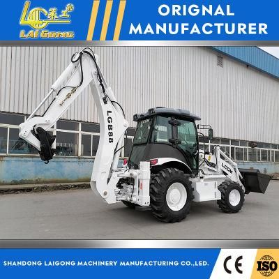 Lgcm 4 Wheel Drive Digger 4X4 Backhoe Loader with Attachment