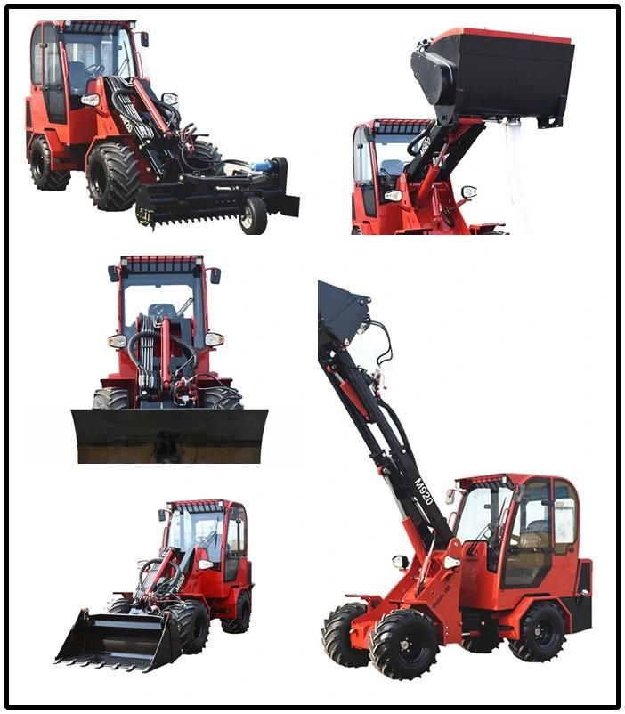 China Made Telescopic Arm Hydrostatic Front End EPA Loader Low Price Agricultural Loader with Mini Excavator Auger Trencher Attachments for Sale
