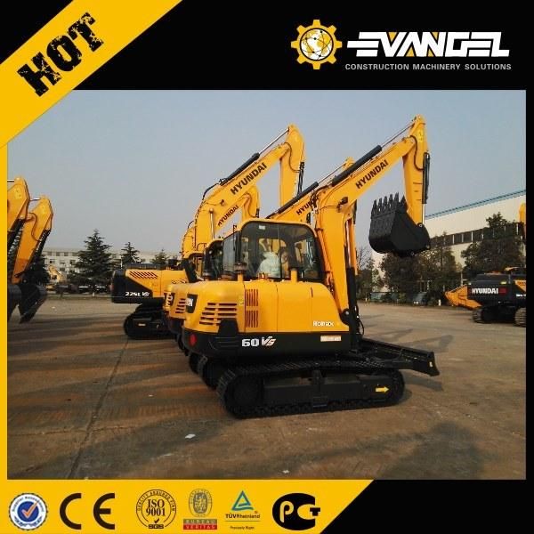 Hyundai 6 Ton Mini Pneumatic Tyre Wheel Excavator R60vs