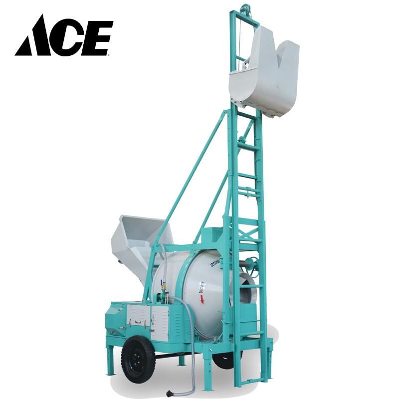 Concrete Machinery Diesel Engine Hydraulic Lifting Hopper Cement Mixer Factory