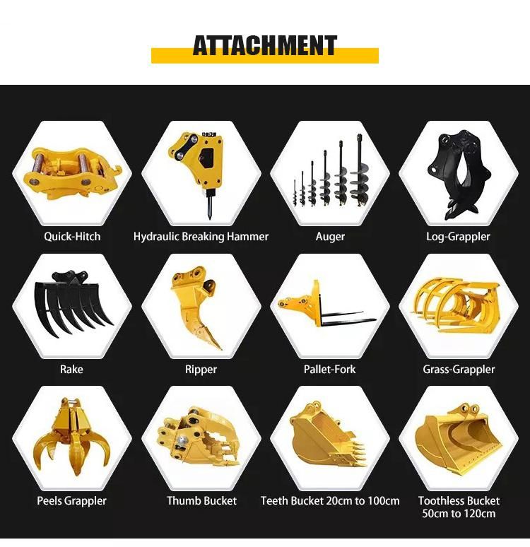 CE Approved Hydraulic Small Multifunctional Hydraulic Crawler 2 Ton Mini Excavator Sell Like Hot