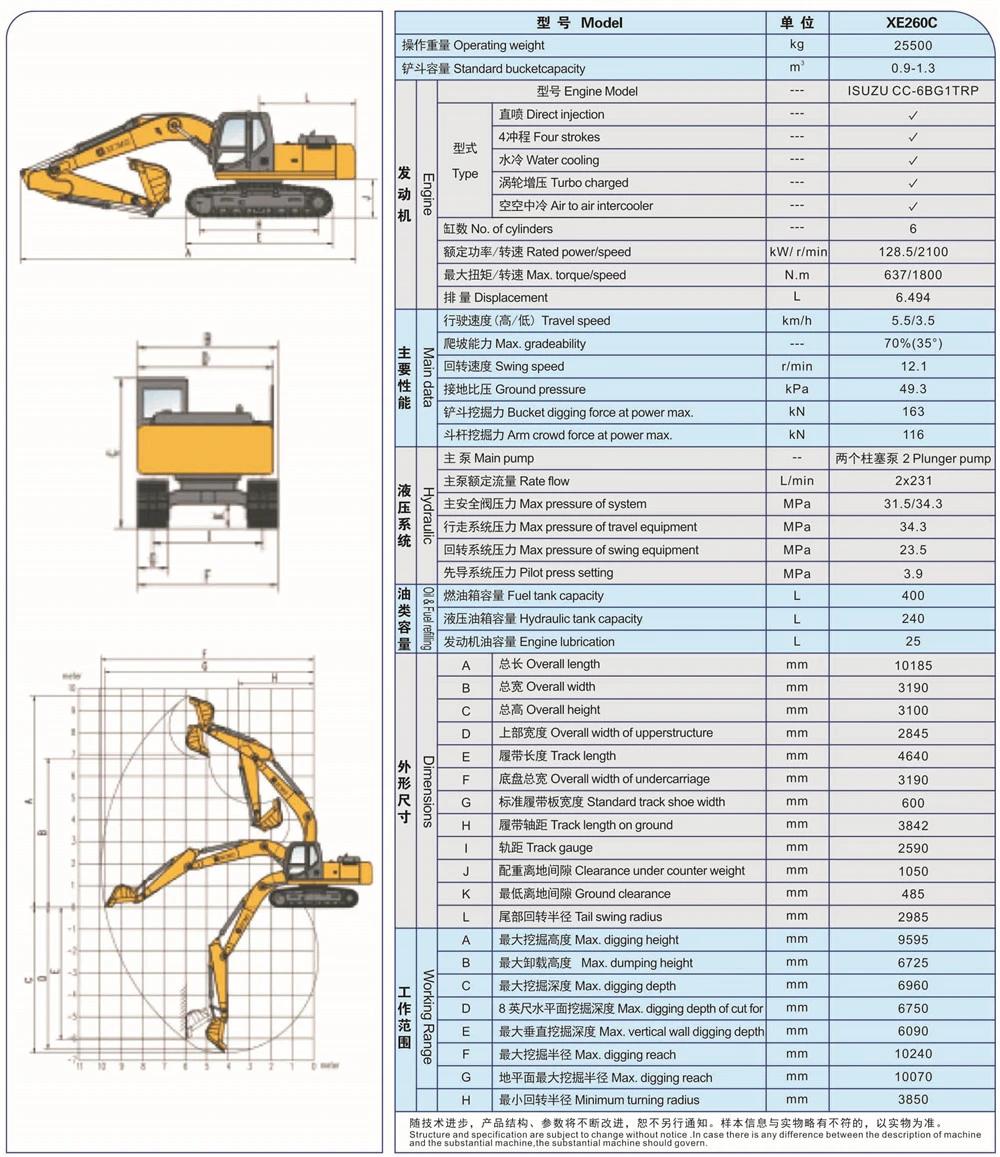 High Quality 33t Crawler Excavator Xe335c Digger for Sale
