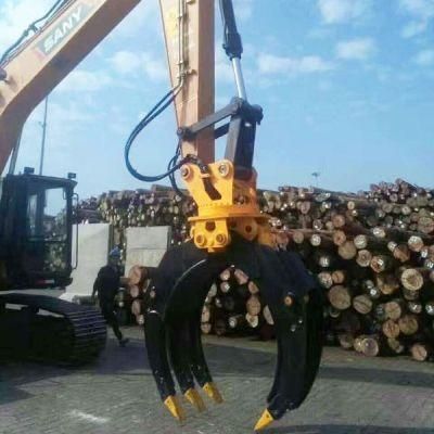 Excavator Hydraulic Log Grapple Rotating Grapple for Scrap Stone Grab