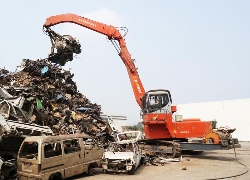 Bonny 46ton Electric Hydraulic Material Handling Machine Handler on Track for Scrap and Waste Recycling