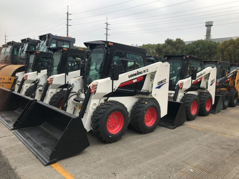 Lonking Skid Steer Cdm307 Cdm308 Cdm312 Closed Cabin AC Kubuta Engine Xinchai New Used Mini Loader