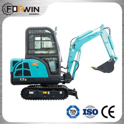 China High Standard 1.7 T Small Backhoe Digger Fw17b Mini Hydraulic Pump Rubber Crawler Track Excavators Cheap Price for Sale