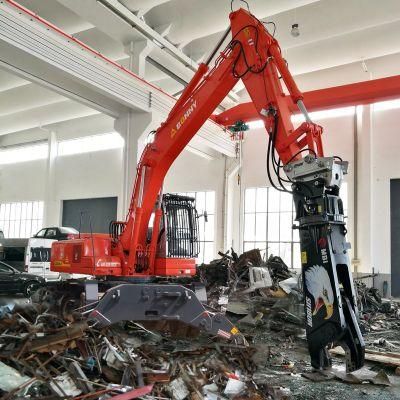 China BONNY BHW35-8 35 Ton Wheel Hydraulic Material Handler with Scrap Metal Shears