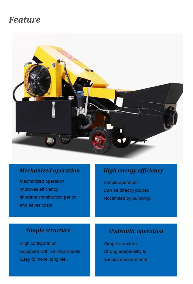 Mini Hydraulic Type Concrete Pump Cement Mortar Conveying Pump for Pouring Use