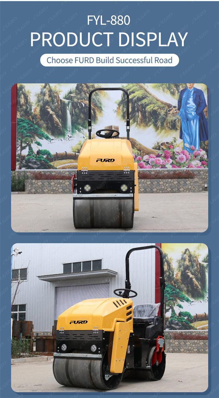 Double Drum Vibration Roller Roller Vibratory Compactor Tandem Vibratory Roller Fyl-880