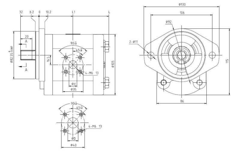 Hot Sale Iron-Casting Hydraulic Gear Pump for Forklift.