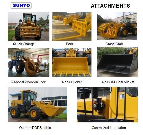 Sy916 Model Sunyo Brand Mini Wheel Loader as Mini Excavator, Tractor, Front End Loader