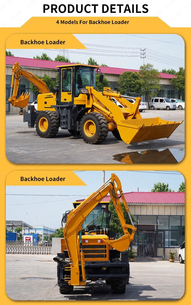 High Efficiency Digger Loaders 4WD Wheeled Backhoe Loader