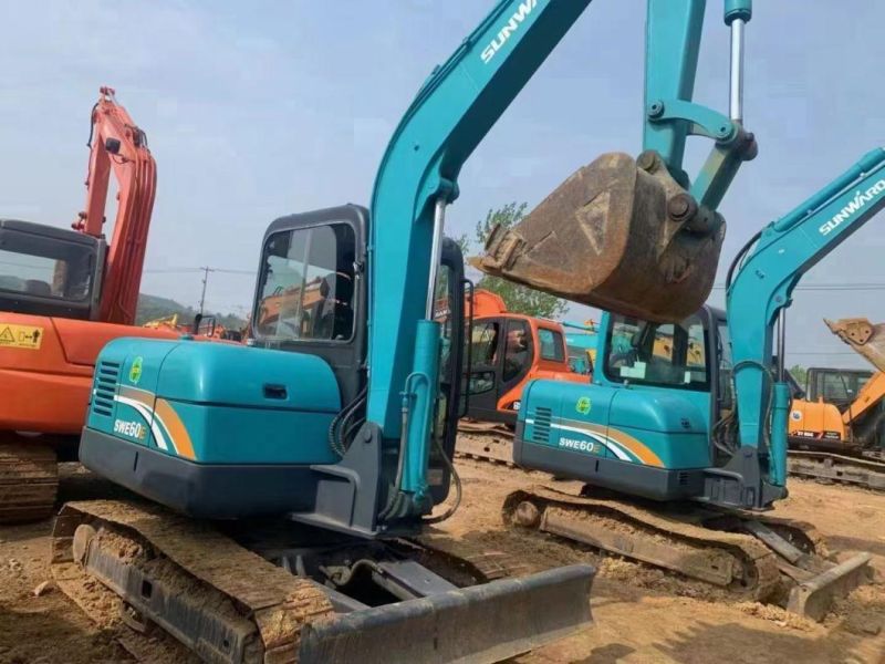 Sunward Swe60e Used Second Hand Crawler Excavator Caterpillar Hitachi 6 Ton Swe50e Swe90e Swe70e Swe80e Swe100e Excavators Chinese Brand for Sale Price