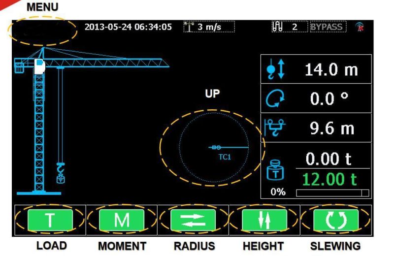 Tower Crane Parts Safety Device Wired Hook Camera and Load Moment Indicator