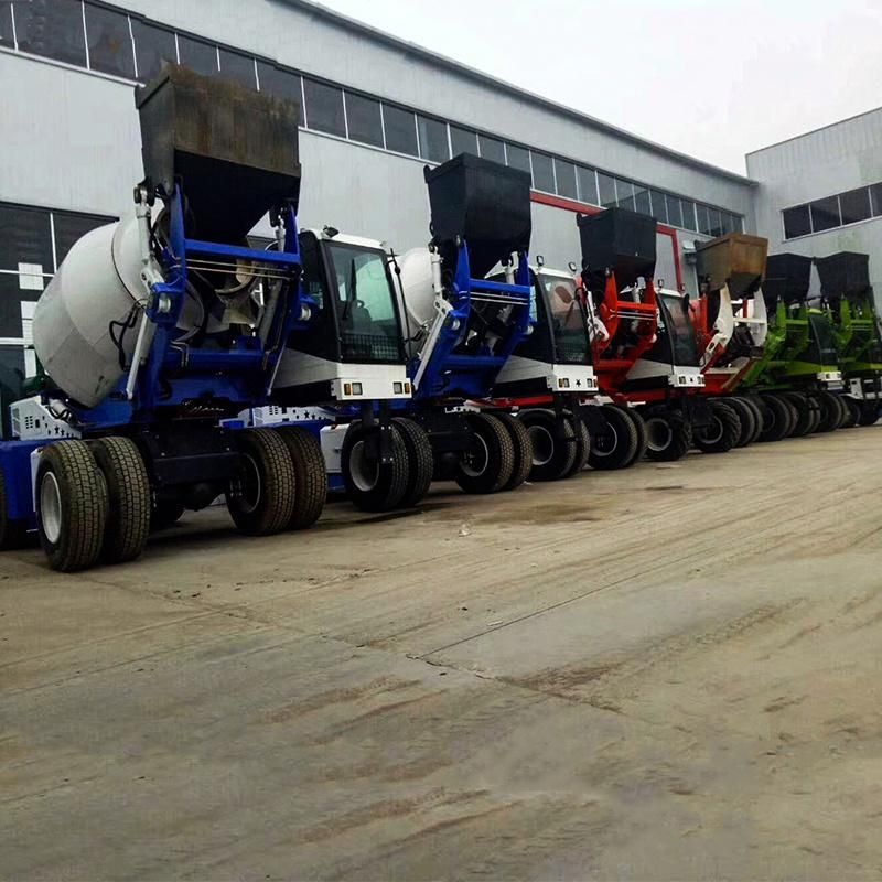 4 Cbm Automatic Feeding Concrete Cement Mixer Self Loading Mobile Truck Mixer