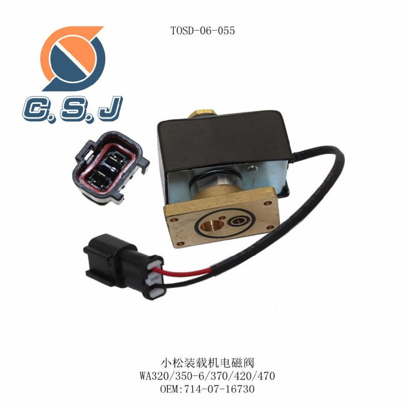 Solenoid Valve 714-07-16730 for Komatsu Wheel Loader Wa320/350-6/370/420/470