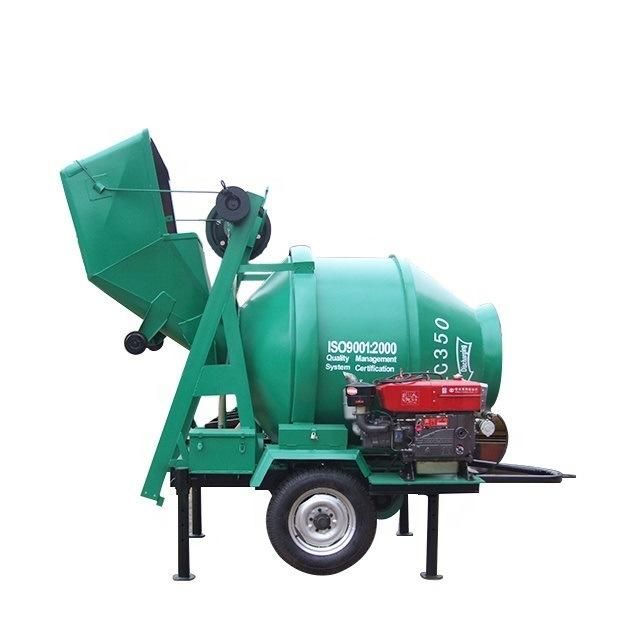 Small Portable Diesel and Electric Concrete Mixer Jzc350 Small Portable Concrete Mixer with Pump
