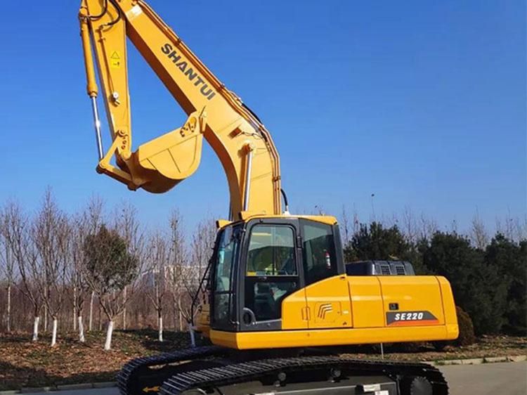 Road Construction 21t 1cbm Shantui Crawler Excavator Se220