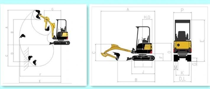 ACTIVE AL16-9B 1.7t Backhoe Crawler Mini Excavator with Yanmar engine