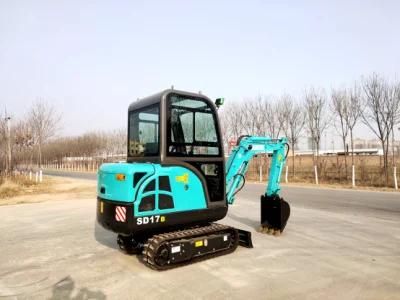 Hydraulic Crawler Mini Excavator Machine Chinese Small Digger 1.7 Ton Mini Excavator for Sale