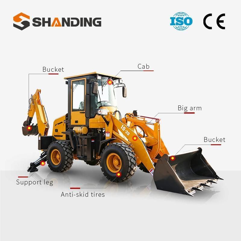 CE Certification Snow Shovel, Forklift, Grab, Load, Multi Function Mini Small Backhoe Loader Jdl10-20