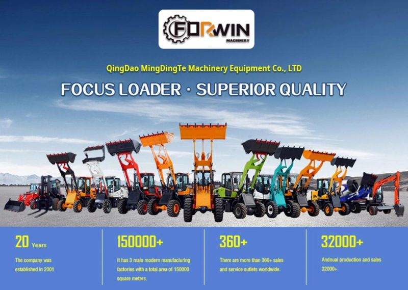 High Performance Construction Machinery Equipment Small Front End Shovel 1.5 T Compact Bucket Hydraulic Mini Wheel Loader Fw915b with CE