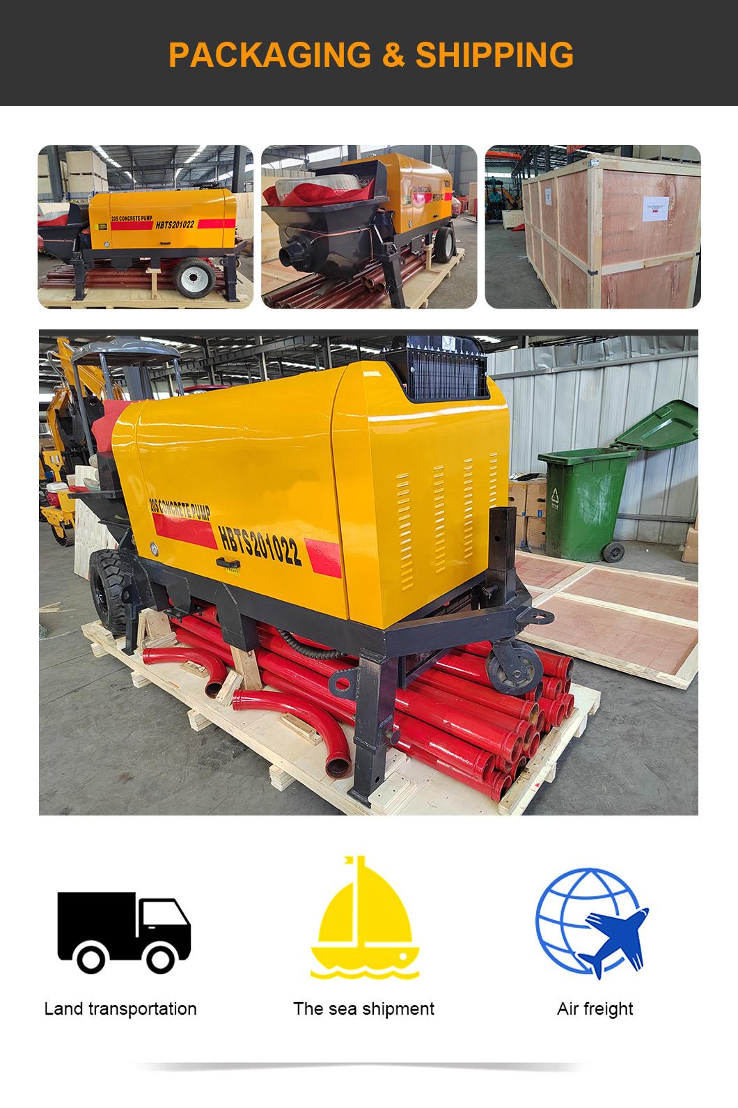 Cement Concrete Mixer Pump Trailer Hydraulic Portable Concrete Mixer and Pump