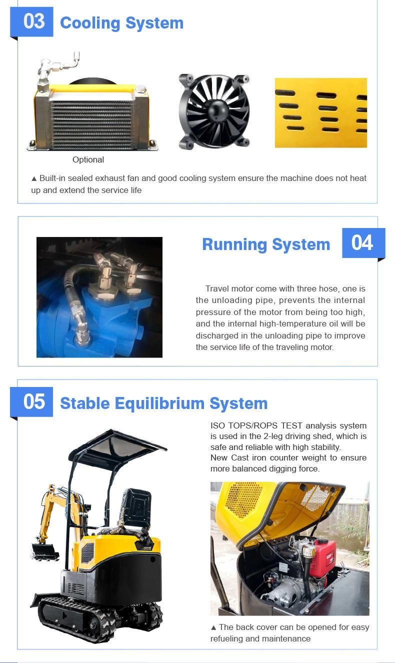 EPA Engine Hot Selling Mini Digger Chinese 900kg Mini Excavator Ht10