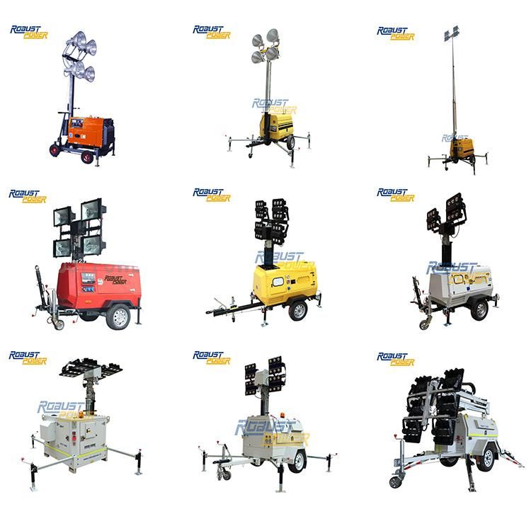 9m Mast 4*1000W Mobile Industrial Lighting Tower with Kubota Engine