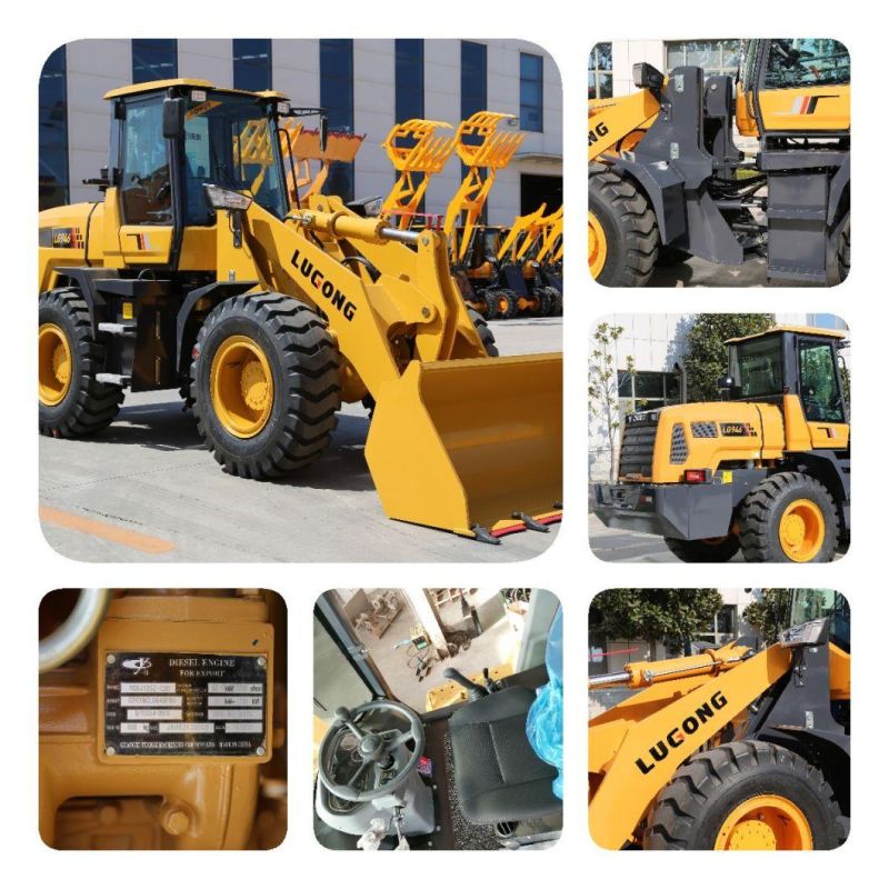 Lugong Front End Compact Wheel Loader Hydraulic Torque 2.5ton Used in Farm/Garden/Agriculture/Landscaping LG946