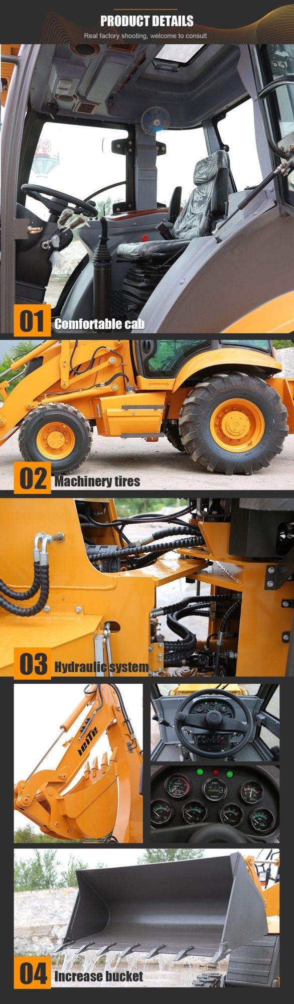 Factory Direct New Multi-Functional Agricultural Backhoe Loader