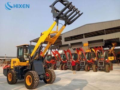 50HP 0.5cbm Bucket Mini Wheel Tractors Backhoe Loader with Multi-Function Attachments Grapple