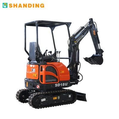Chinese Manufacturer Zero Tail 1.8 Ton Crawler Small Digger Mini Excavator for Sale