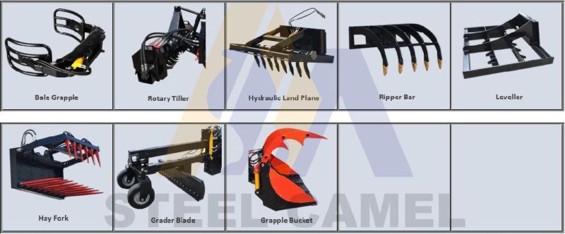 Good Price Skid Steer Loader/Front Loader/Tractor Loader/Excavator Attachments Covering Full Fields for Wholesale