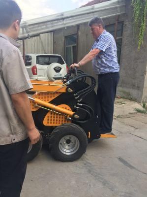 Ce Mini Skid Steer Loader with Cement Mixing Bucket, Auger, Fork, 4 in 1bucket, Sweeper, etc.