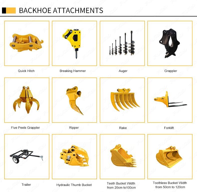 High Efficiency Digger Loaders 4WD Wheeled Backhoe Loader