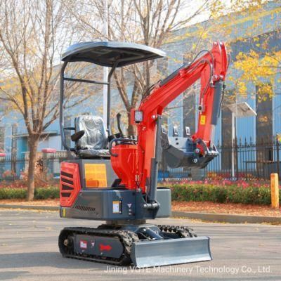 Mini Digger CE EPA China Wholesale Compact Mini Excavators 1 Ton Prices with Thumb Bucket for Sale