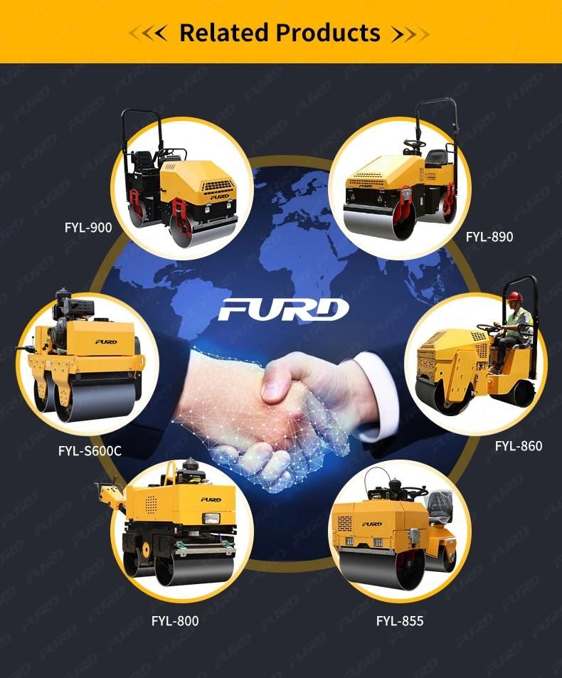 1 Ton Compactor Vibratory Roller Hydraulic Road Roller Fyl-880